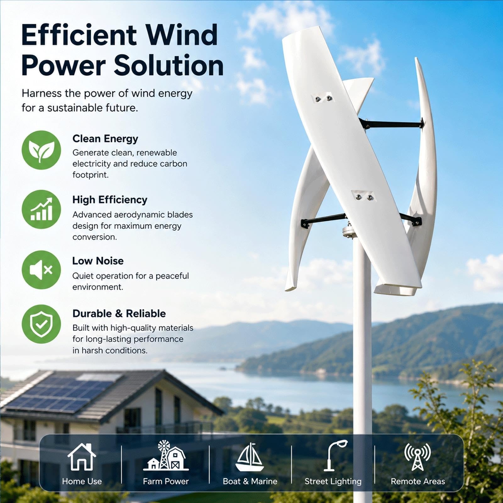Generatore Eolico, Turbina Eolica ad Asse Verticale da 20 kW
