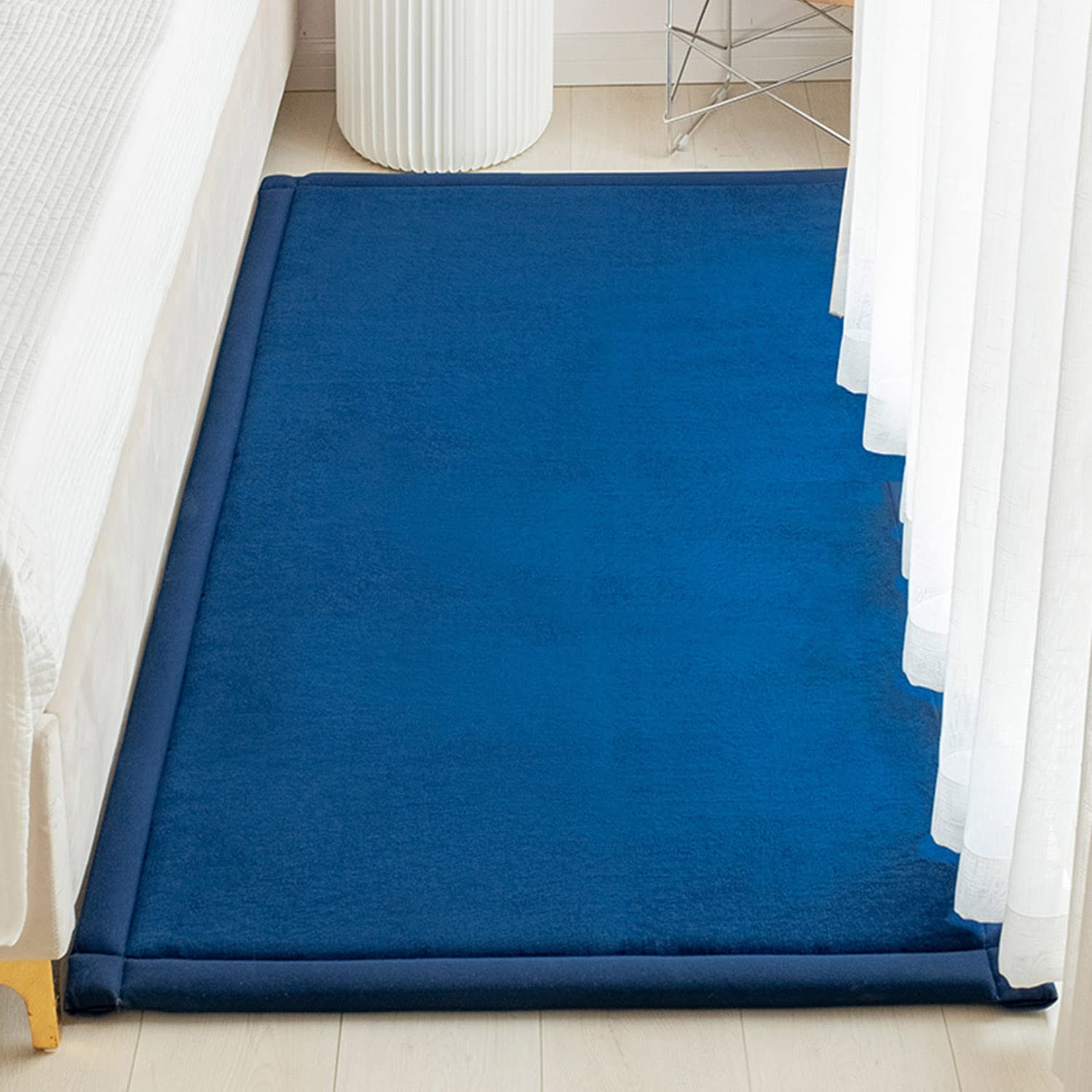 Grand tapis d'éveil pour bébé en velours corail doux, antidérapant, pour salon, chambre à coucher (90 x 200 x 2 cm, gris)