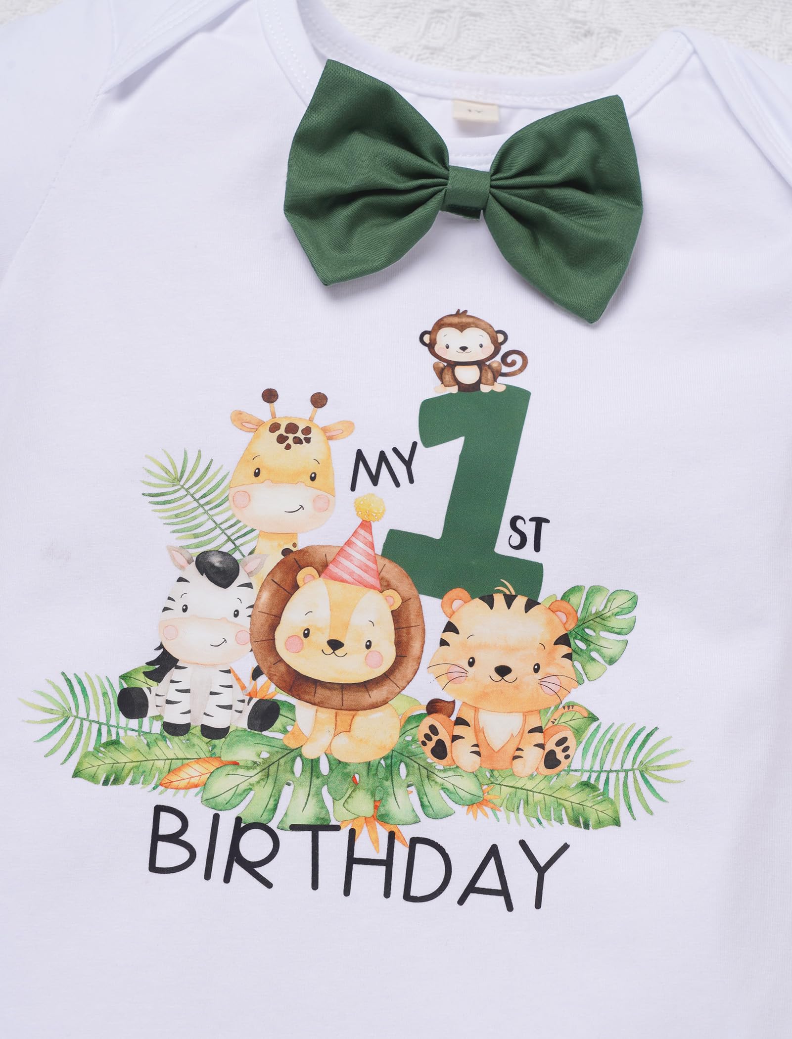 Odizli Conjunto de ropa para bebé y niño de primer cumpleaños, traje de manga corta, pelele + pantalones cortos + tirantes + sombrero, juego de ropa de 4 piezas