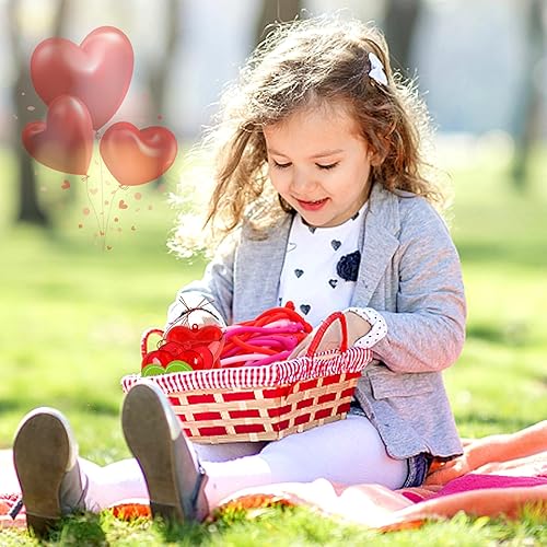Miniatura 4 de Tarjetas del día de San Valentín para la escuela de niños, paquete de 28 cuerdas elásticas, juguetes sensoriales para ansiedad, color rosa,