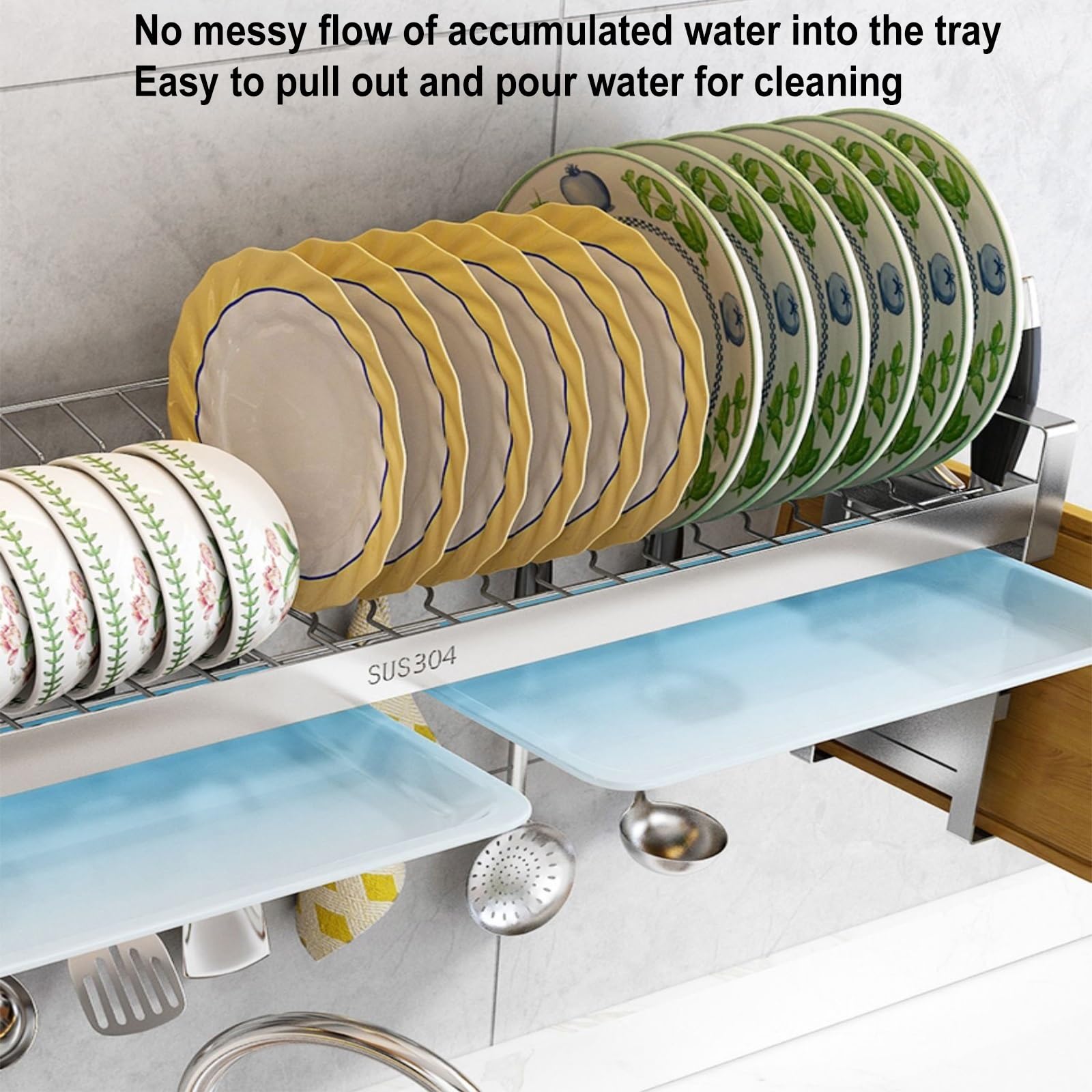 Amazon｜カトラリーラッ、ステンレス鋼吊り下げ水切り大容量収納乾燥