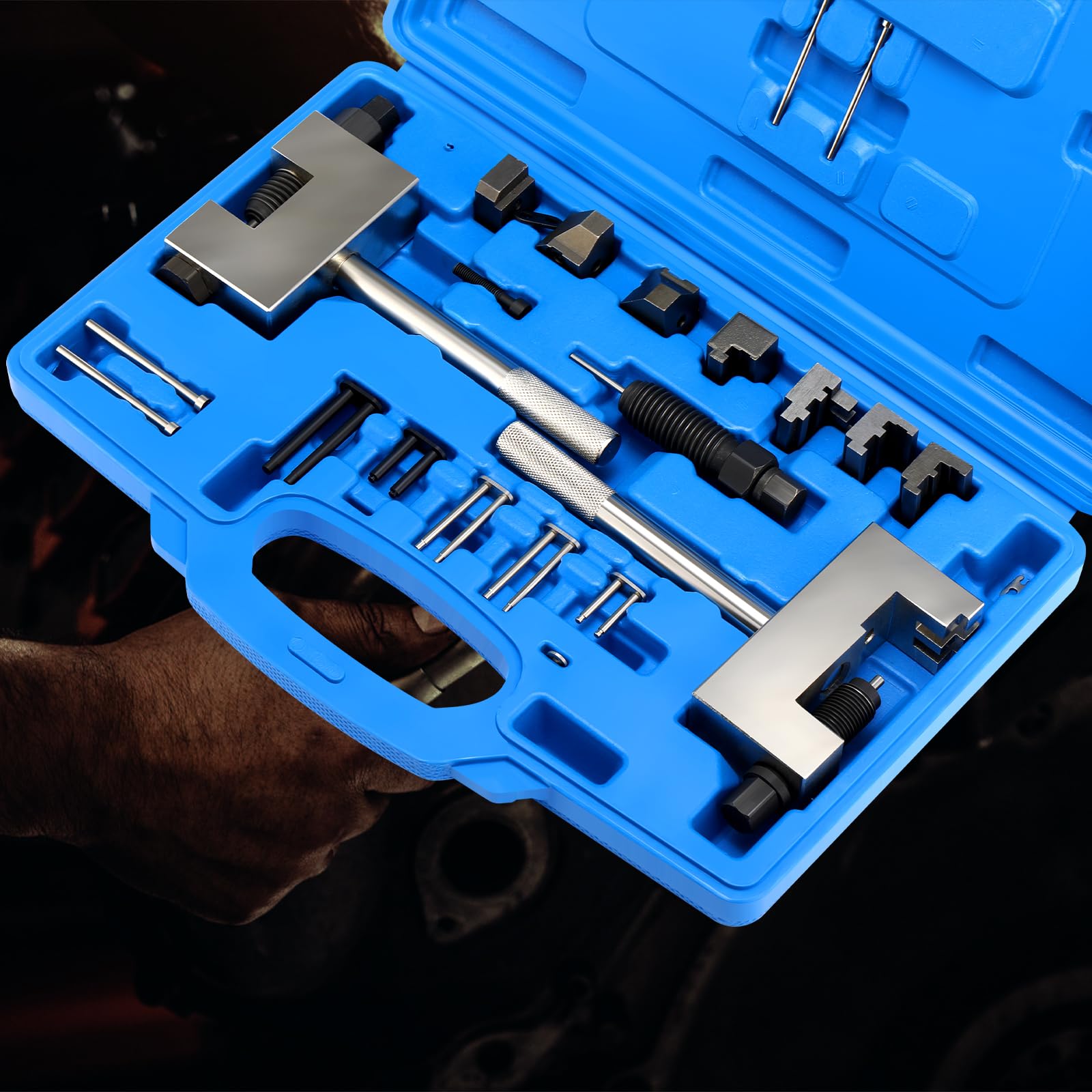 Remachadora para cadenas de distribución, Kit de herramientas de montaje y desmontaje de cadena de distribución, Juego de herramientas especiales de sincronización, Juego de herramientas de