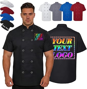 Personalized Chef Coat Men Women Custom Chef Jacket Short Sleeve with Name Logo Customized Kitchen Uniform Work Shirt