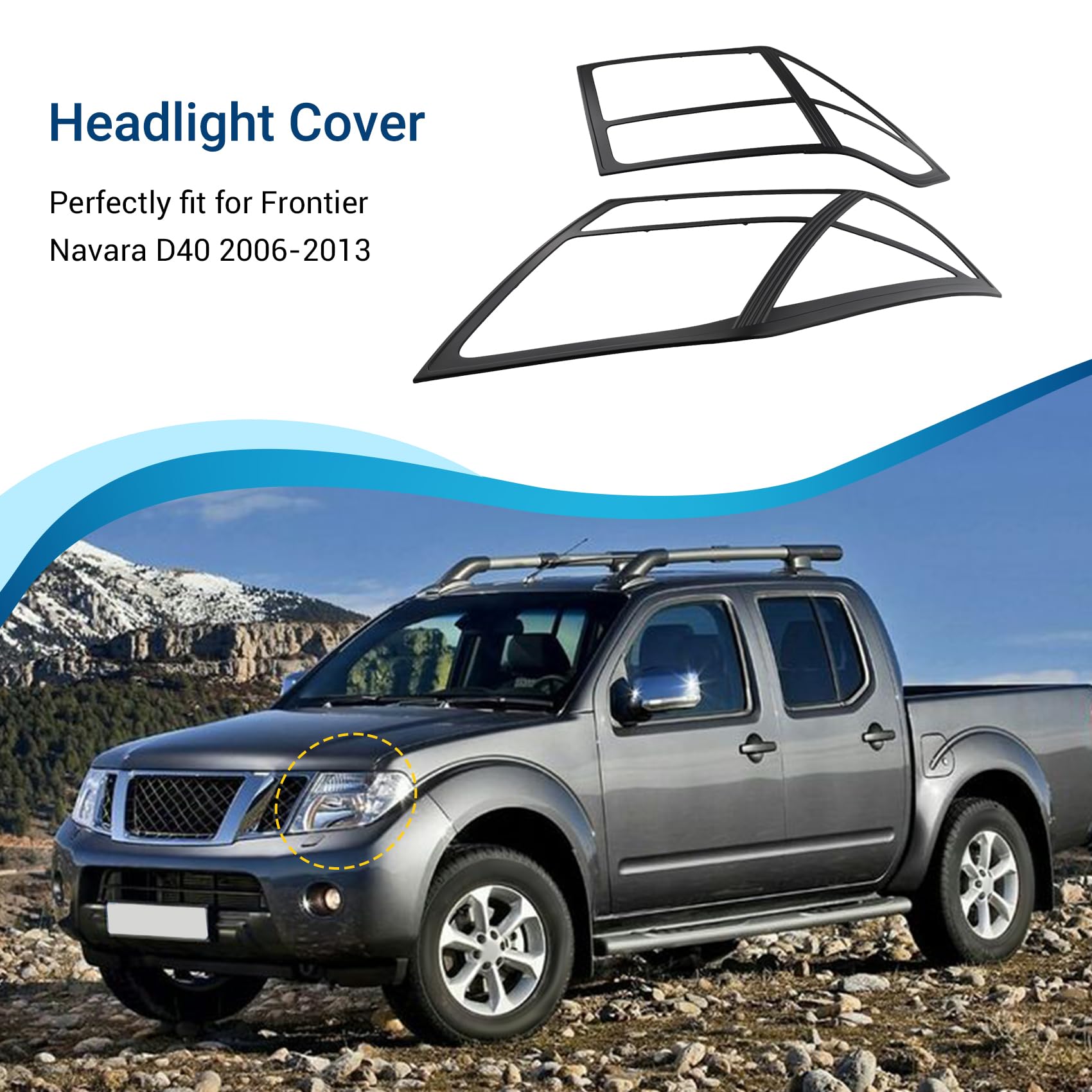 PièCes de Capot de Lampe de Phare de Voiture Couvercle de Phare pour Navara D40 2006-2013 Accessoires de Voiture
