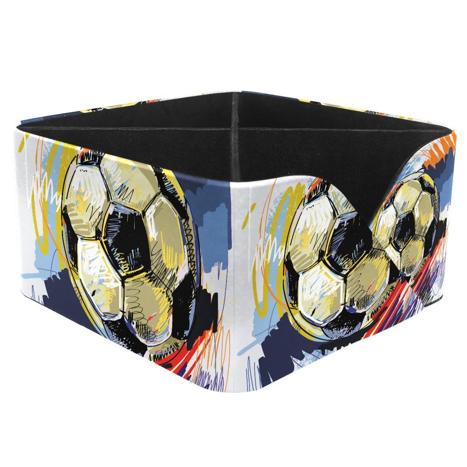 KengjuTesu Soccer Football Desktop Organizer Pen Holder, Rectangular Pencil Cup for Office, Study and Makeup Stations