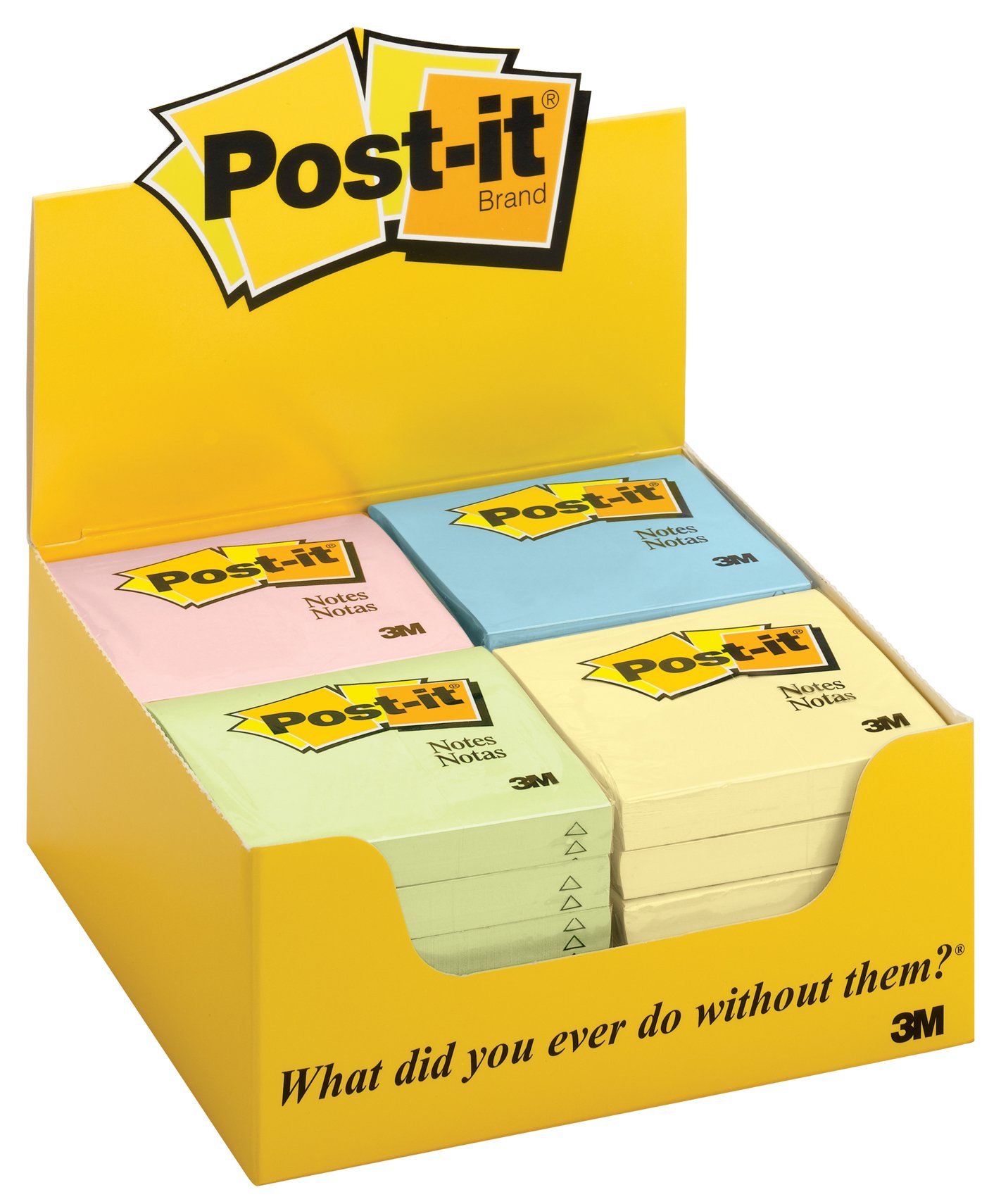 Post-it Notes, 3 in x 3 in, Marseille Colors PDQ Tray, 24 Pads/Tray (654-MPDQ)