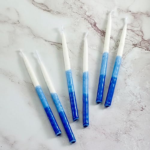 Miniatura 13 de Velas de Hanukkah sin goteo Rite Lite Chanukah azul y blanco a granel elección de colores paquete de 24 Mezcla y combina! Menorá