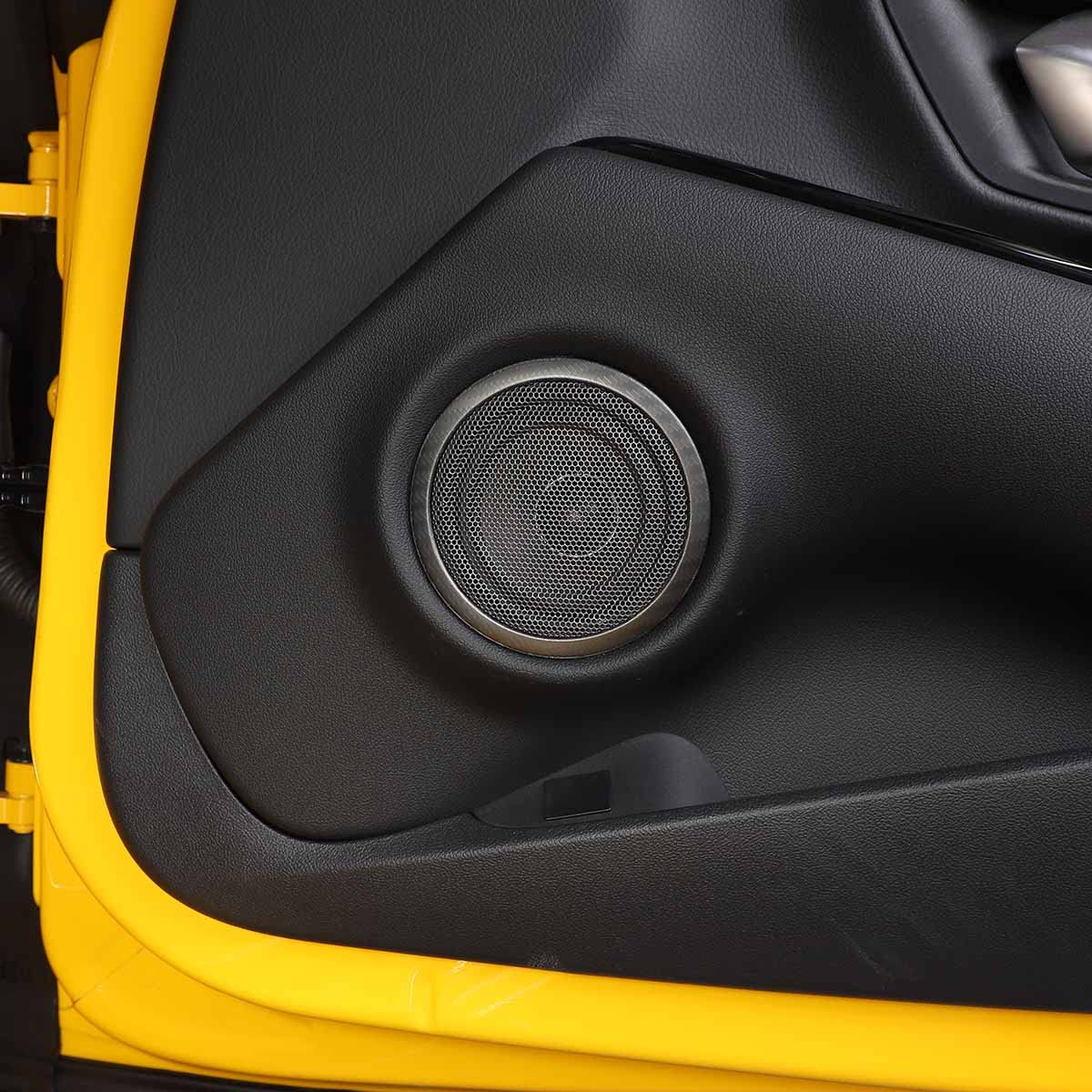6PCS Car Stainless Steel Interior Door Speaker Ring Cover Trim Compatible with Toyota Supra A90 2018 2019 2020 2021 2022 2023 2024 (Black Carbon Fiber)