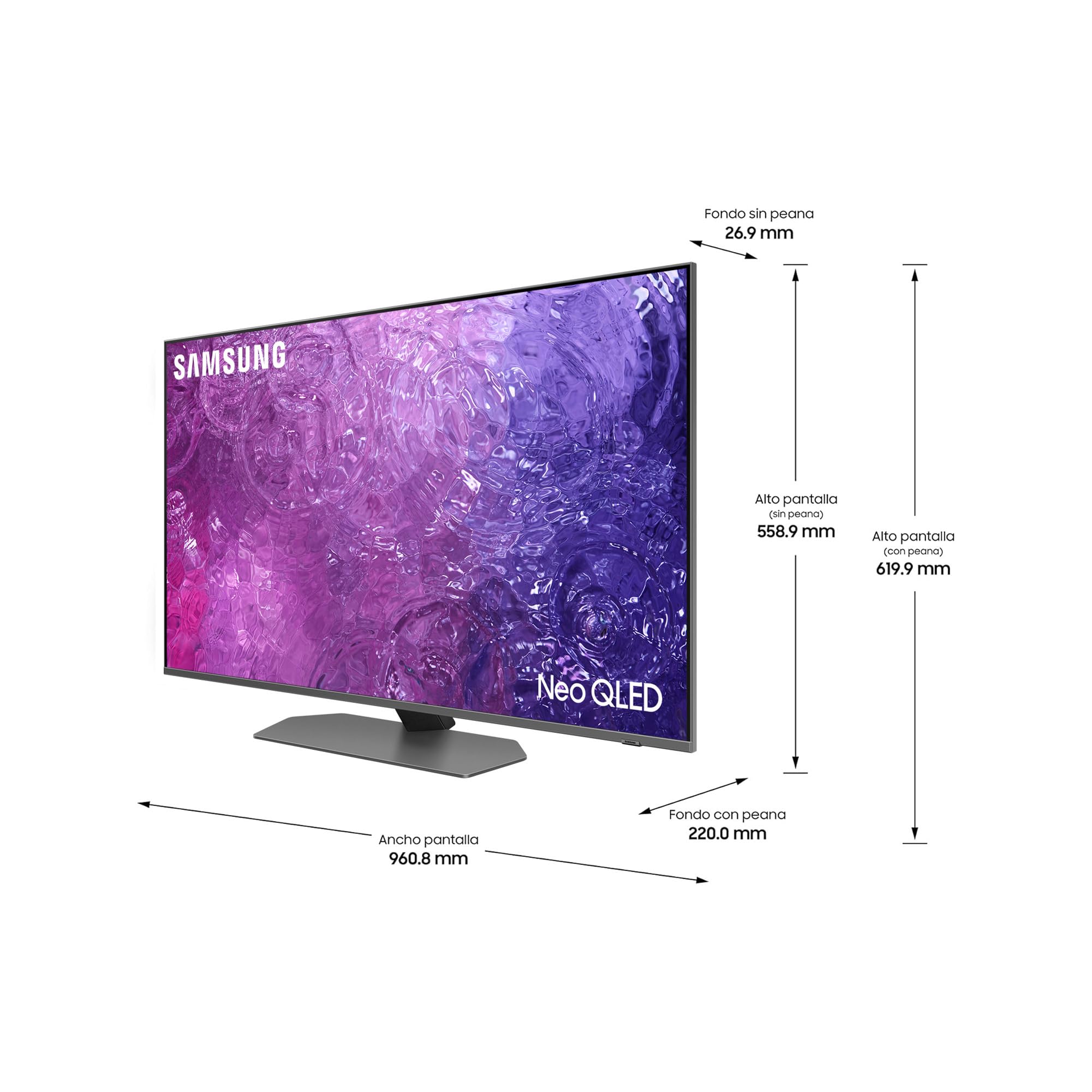 Samsung TV Neo QLED 4K 2023 43QN90C Smart TV de 43" con Quantum Matrix Technology, Procesador Neural 4K con IA, Pantalla Antirreflejos, 60W con Dolby Atmos y Motion Xcelerator Turbo Pro
