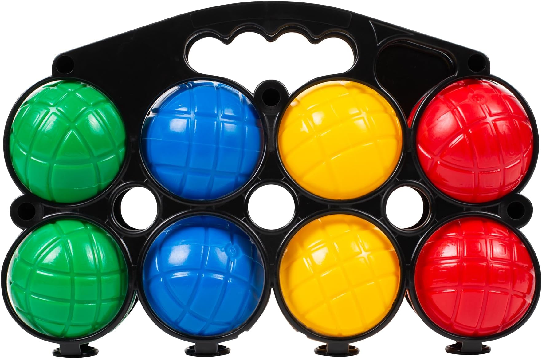 ASAB 8 Pcs French Boules Set Adults Garden Game Petanque & Boules Game with Vibrant 4 Colours Durable Plastic Balls with Convenient Carry Case Outdoor Fun for Adults Kids Summer Playing Game