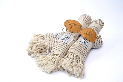 Miniatura 8 de Juego de 2 toallas de mano turcas con lazo para colgar (18 x 38 pulgadas), prelavadas, toallas de mano decorativas multiusos para baño, manos,