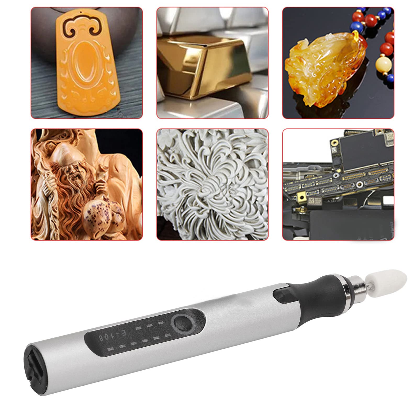Mini herramienta giratoria inalámbrica de grabado de bolígrafo recargable, juego de 3 velocidades variables para cortar, grabar, perforar, lijar, pulir, ideal para bricolaje y manualidades