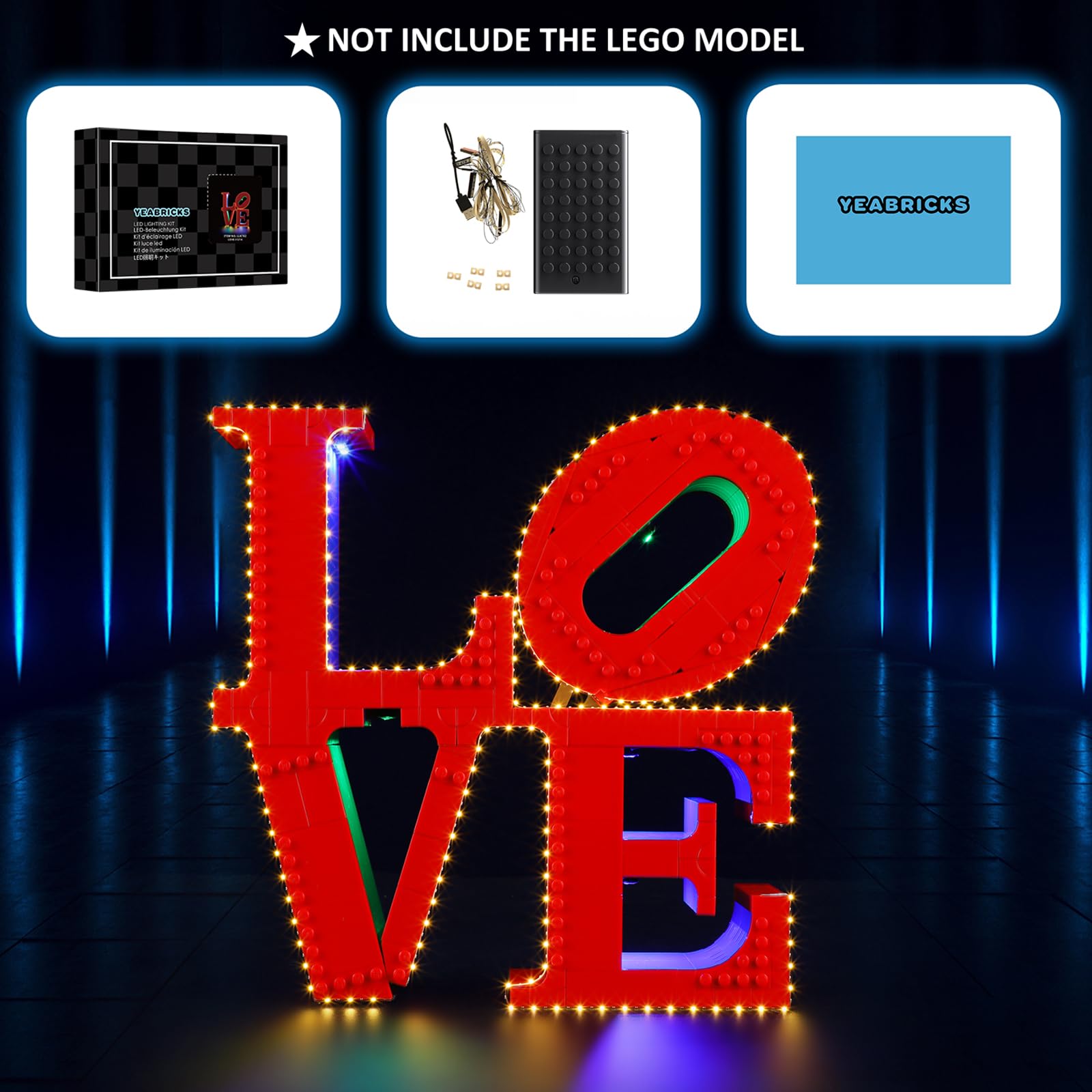 YEABRICKS Światło LED do modelu 31214 Art LOVE klocki (zestaw nie jest dołączony)