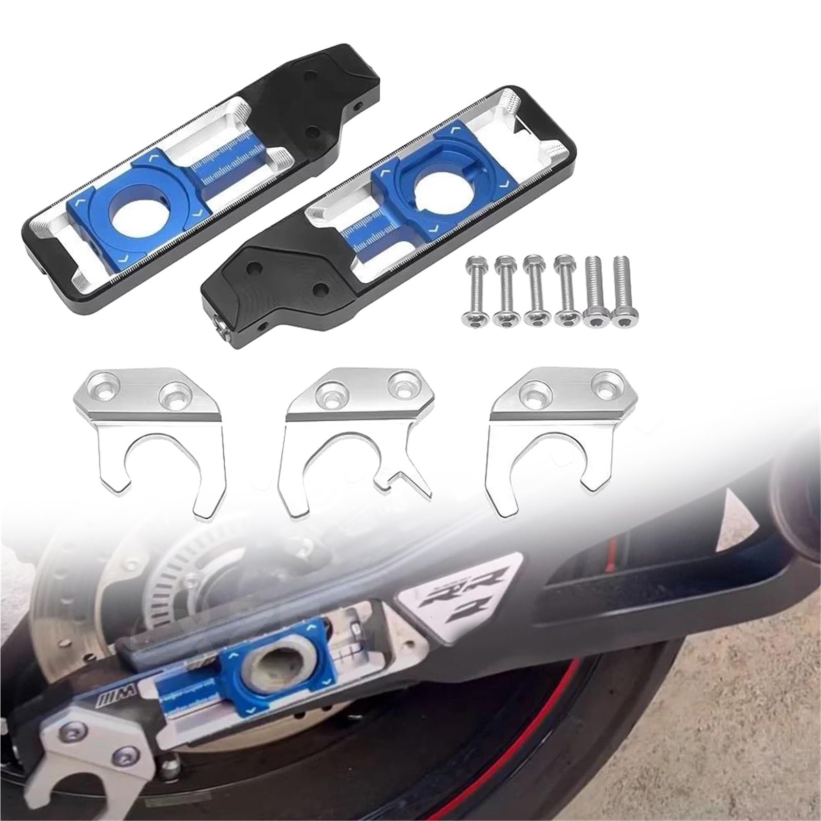 Tendeurs de chaîne et blocs d'essieu arrière CNC pour S1000RR, S1000R et XR