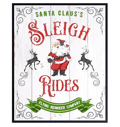 Farmhouse Christmas Decor - Cute Country Christmas Decorations - Rustic Old Fashioned Christmas Home Decor - Santa Clause Xmas Decorations - Unique