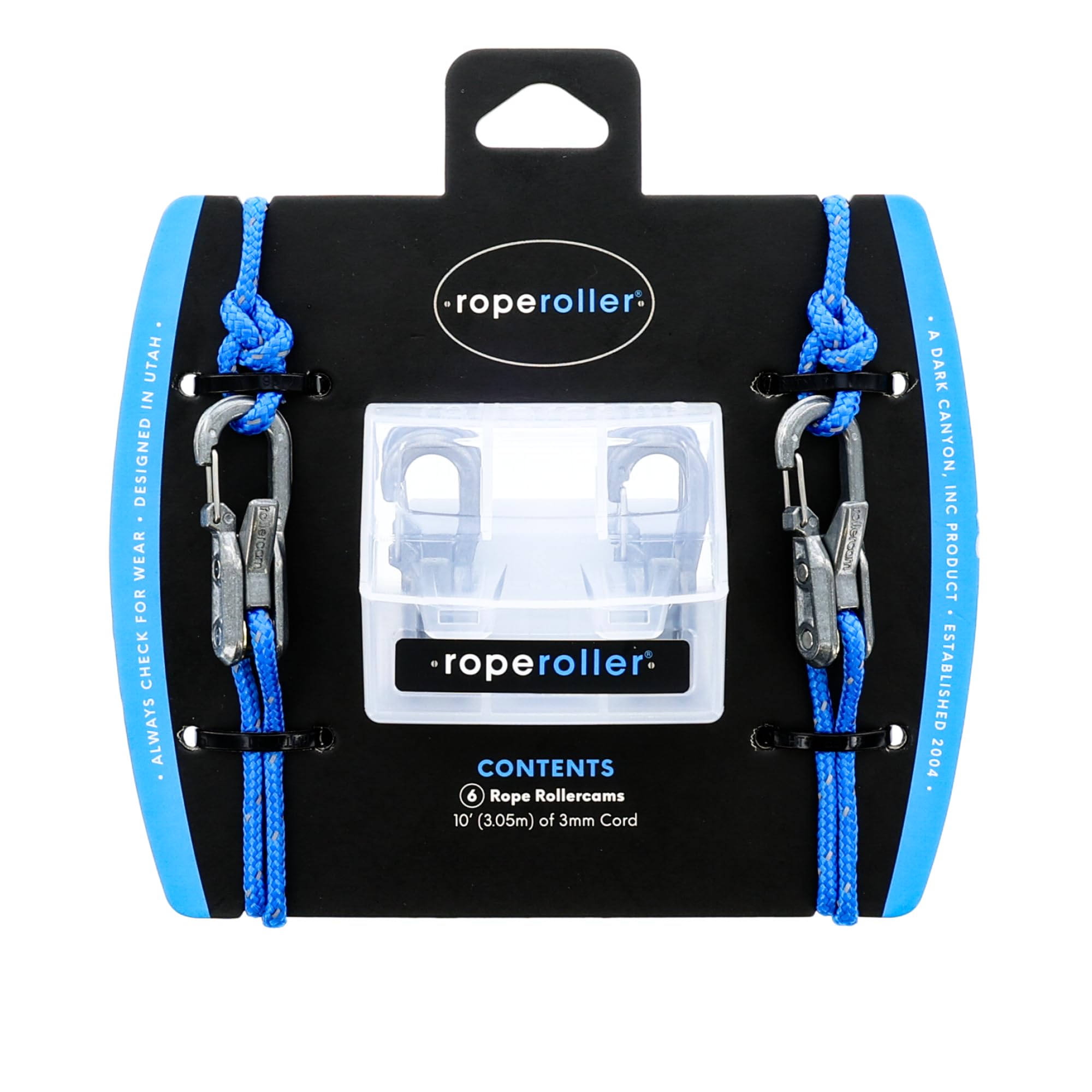 Roperoller Rope Tightening Tool & Tensioner 6-Pack with Rollercam Technology โ Heavy-Duty Tie Down for Camping, Tarps, Guy Lines, Boating & Outdoor Gear โ Includes Reflective Cord & Carry Case