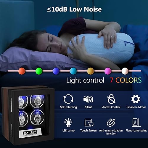 Vista 5 de Watch Winder Automatic Watches Storage Box Automatic Watches for Both Men and Womens Watches with Silent Motor.