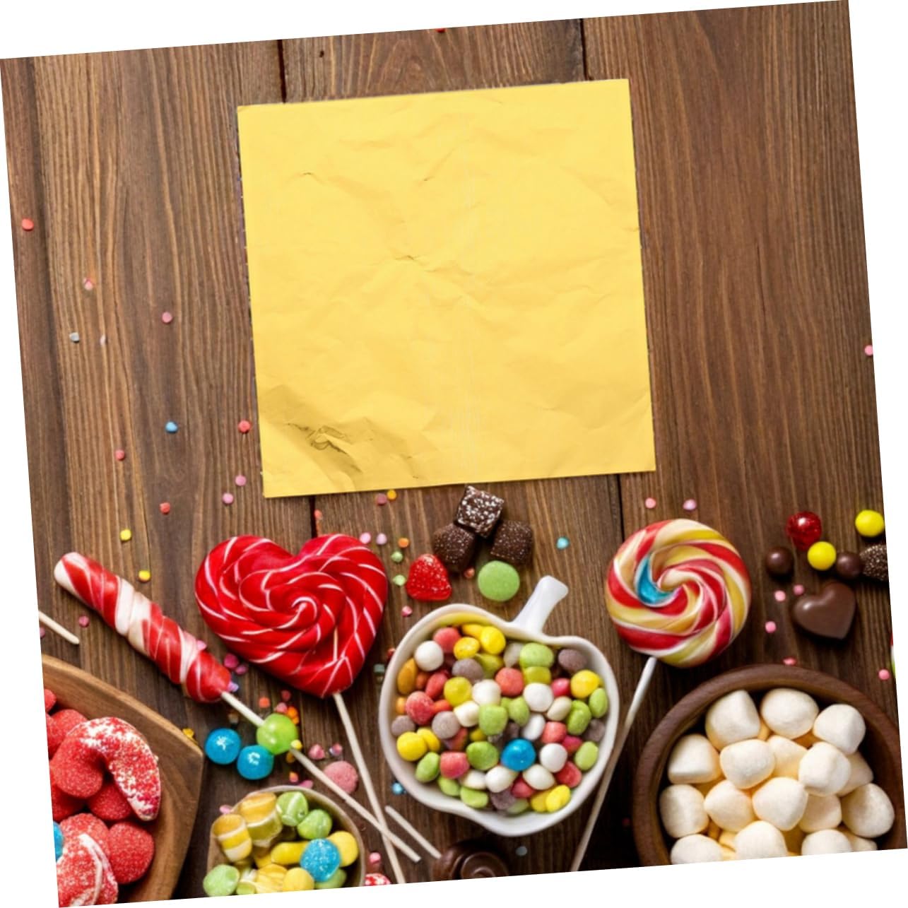 Mobestech 200pcs Diy Foil Wrappers Aluminum Foil for Candy Snack Packaging Wrappers Chocolate Candy Wraps