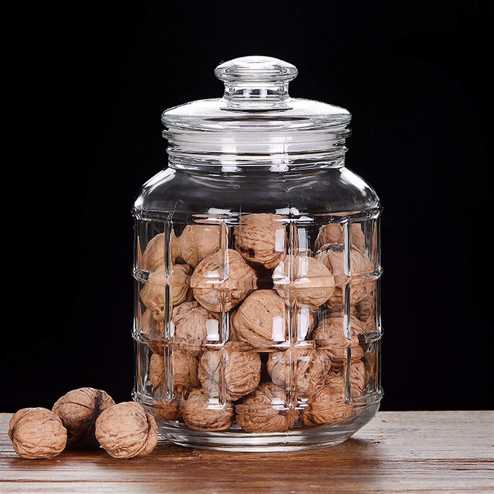 Botes para Alimentos Los tarros de cristal, tarro de cristal de almacenamiento de alimentos con sello hermético de la tapa, Borrar almacenamiento de alimentos for servir té, café, especias y Más Botes