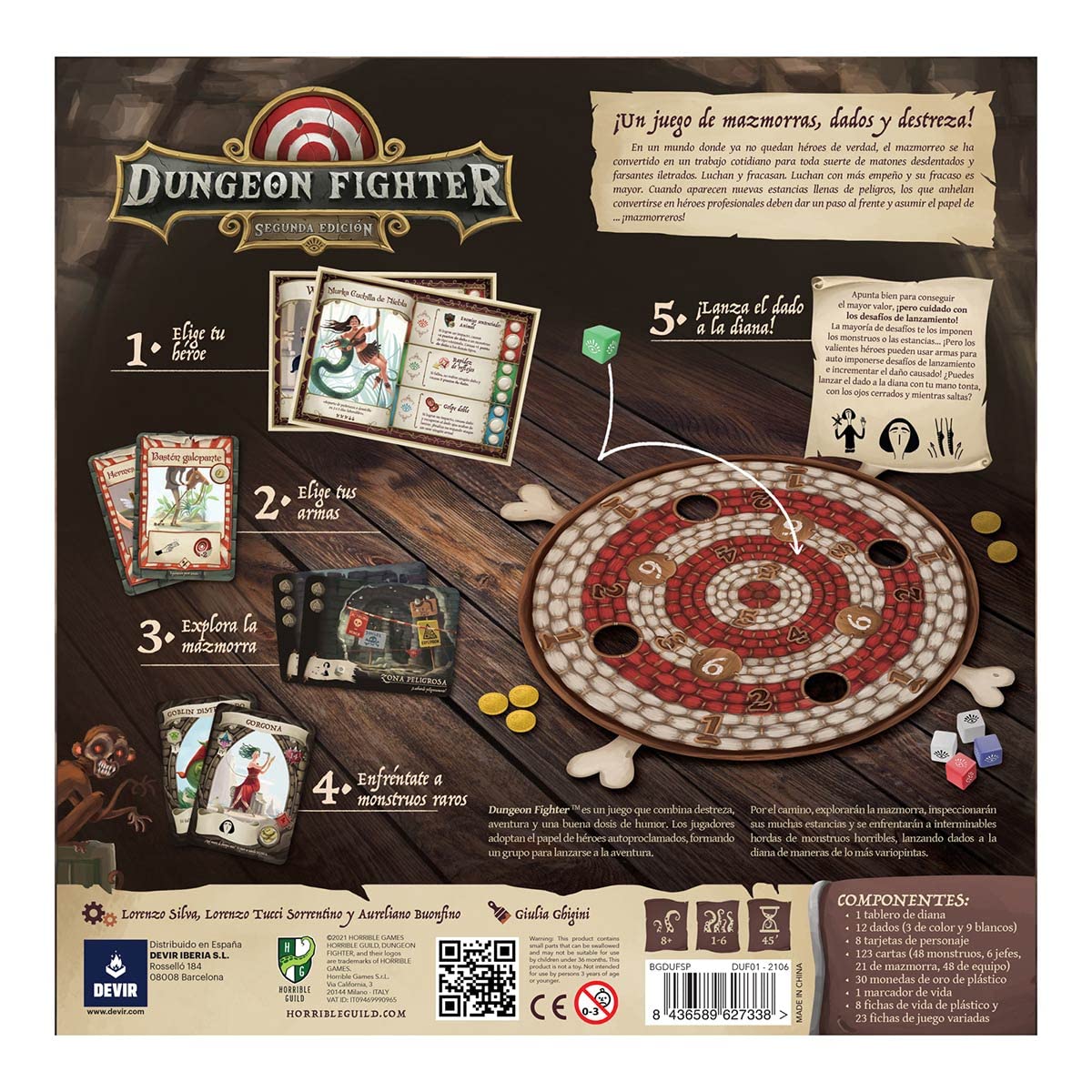 Devir - Dungeon Fighter 2° Ed: Gioco da Tavolo con Gli Amici e Divertente per 8 anni