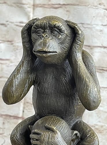 Miniatura 6 de Arte clásico Art Deco Three Monkey Museum Calidad Bronce Escultura Estatua Regalo Decoración del Hogar Fundición Caliente por Think Bronze