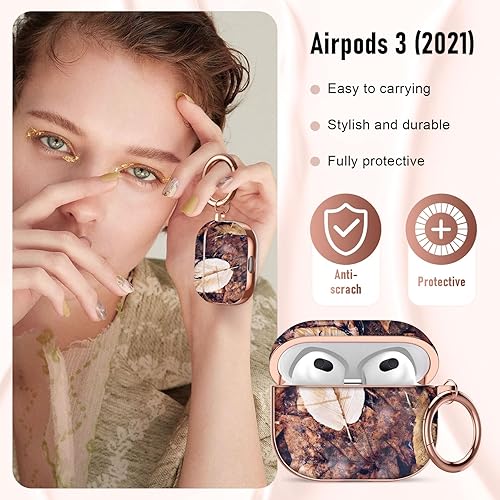 Miniatura 5 de Maxjoy Funda para AirPods de 3 generación, diseño único, funda protectora dura a prueba de golpes para Airpods 3 con llavero compatible con Apple