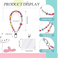 Vista 2 de LEIFIDE 6 piezas de cordón con cuentas para teléfono, correa de muñeca con cuentas de flores y frutas para teléfono, correa de pulsera desmontable