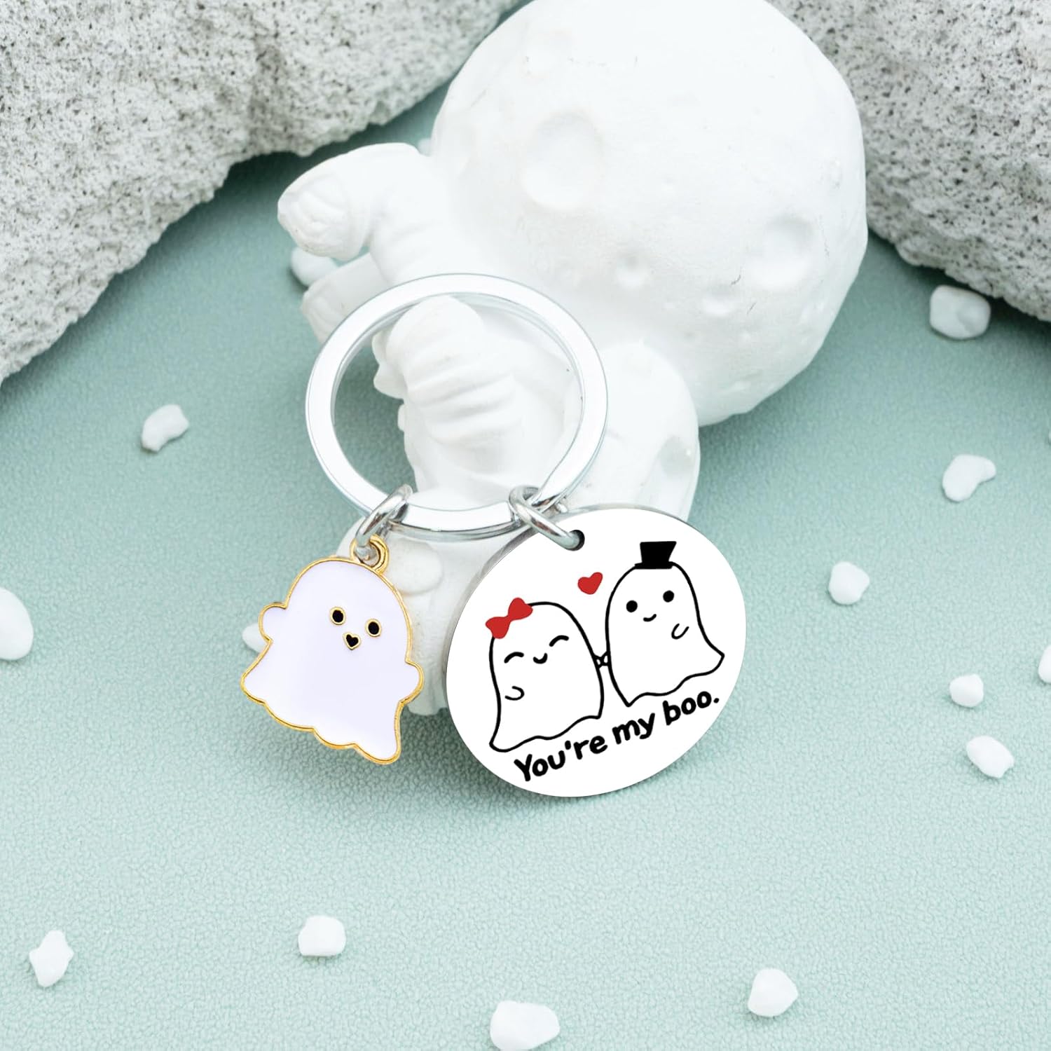 Easter Gifts Easter Basket Stuffers For Women Men Ghost Spooky Keychain Gifts for Her Him Boo Basket Ideas Best Friend Gift Halloween Christmas Valentine Birthday Gift for Couple - Image 2