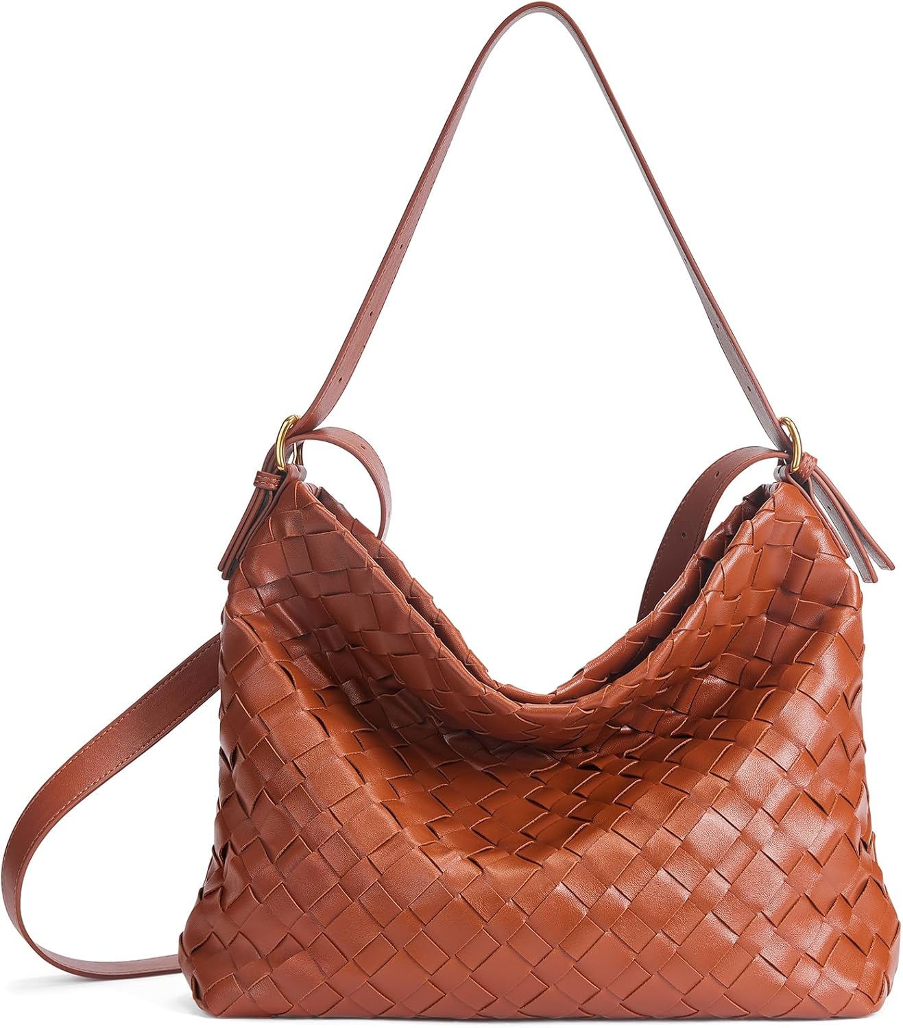 YONGLEE ARTEE Large Capacity Woven Handbag Shoulder Crossbody Bag with Zipper Adjustable Lightweight for Women