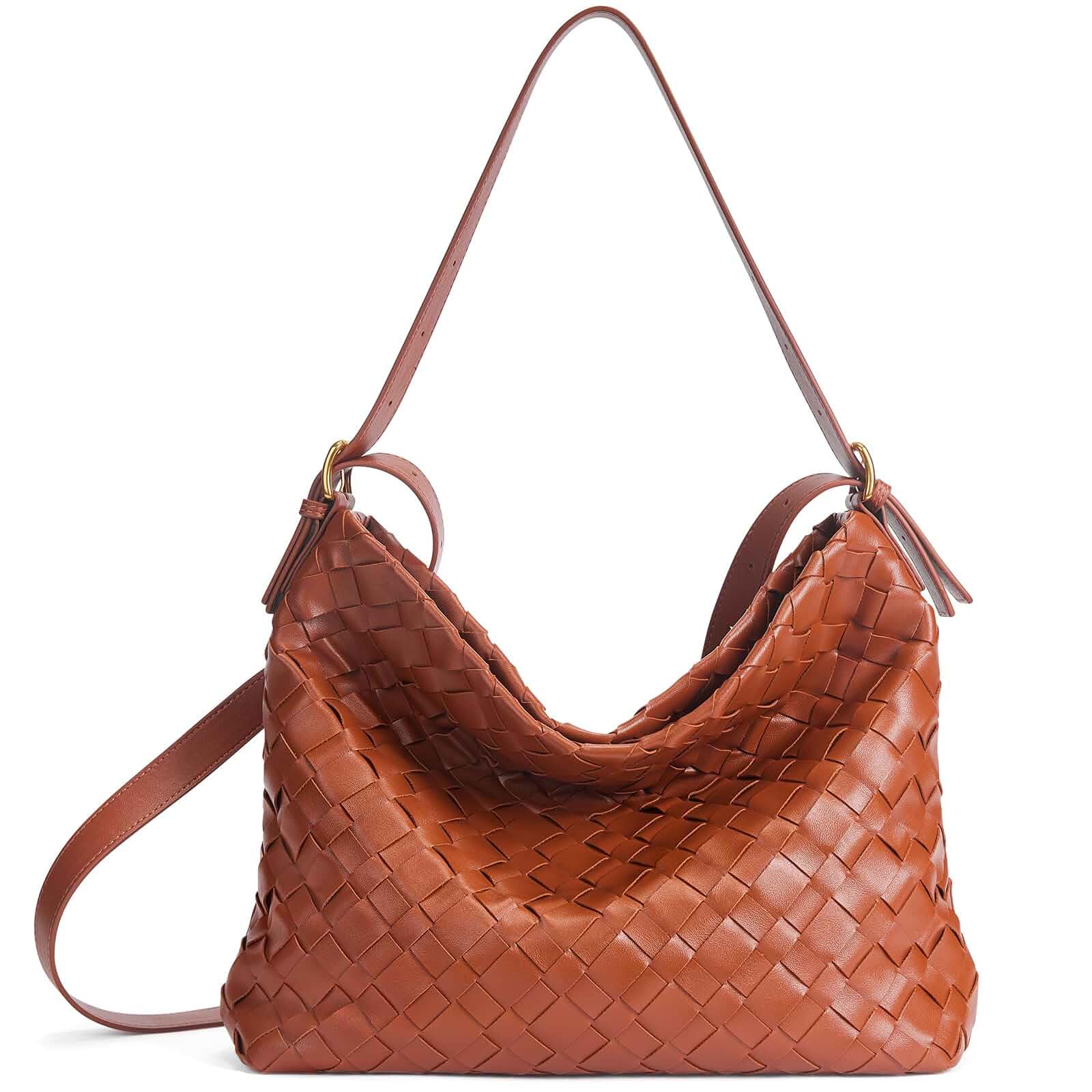 YONGLEE ARTEE Large Capacity Woven Handbag Shoulder Crossbody Bag with Zipper Adjustable Lightweight for Women