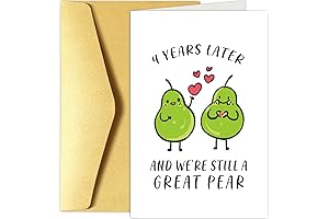 Chenive Funny 4th Anniversary Card for Him Her, 4th Wedding Anniversary Card...