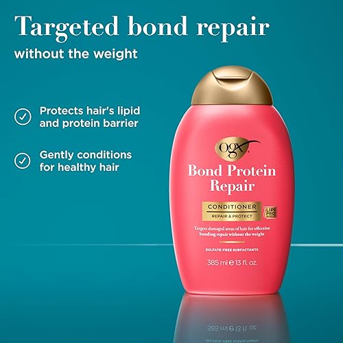 Miniatura 2 de Acondicionador de reparación y protección de proteínas de enlace OGX, acondicionador ligero que se enfoca en las áreas dañadas del cabello,