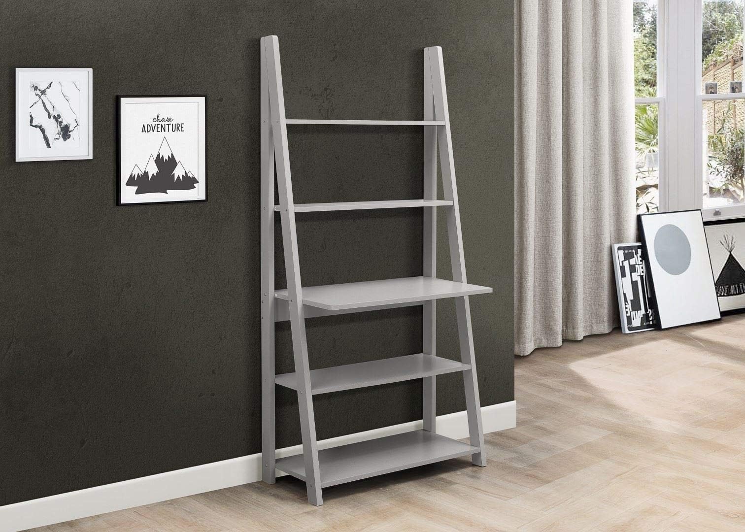 Birlea, Dayton, Ladder Desk, Wood, Grey, One Size