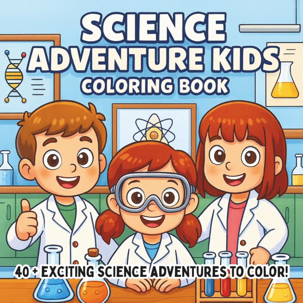 Science Adventure Kids Coloring Book: Exciting STEM Experiments, Space Missions, & Wild Nature Explorations — A Fun Educational Coloring Book for Curious Kids (STEM Learning Coloring Books for Kids)