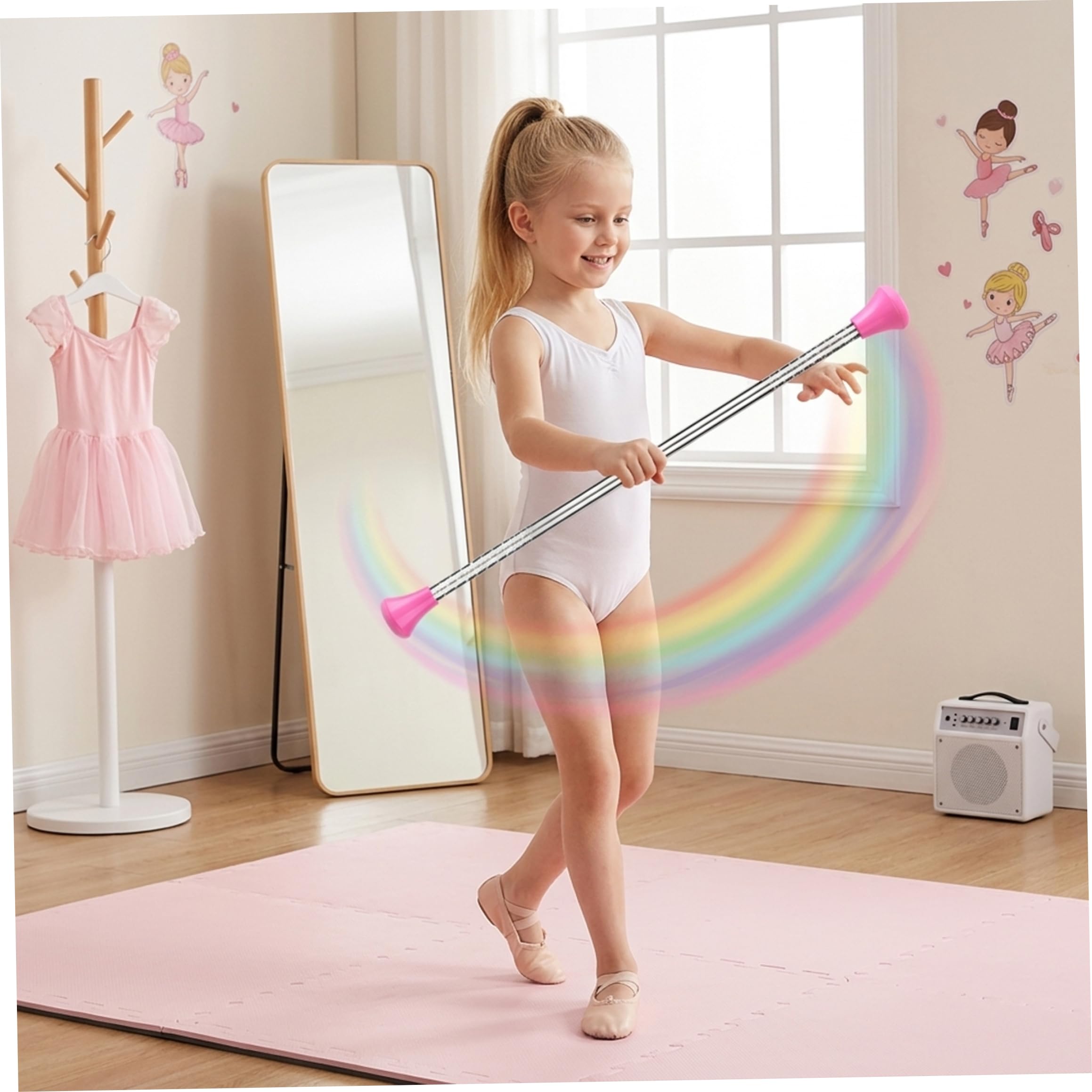 Batons for Twirling Baton Baton Extensible Batons pour virevolter 21 Pouces en métal Extensible pour la Gymnastique et la Danse Verrouillage sécurisé activé par Bouton