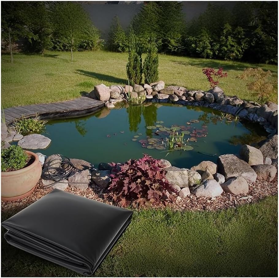 Rygcrud Large Fish Pond Liner, 0.25 mm Thickness Gardens Pools Membrane Leak Proof Tarpaulin, Protective Underlayment for Landscaping Fountains(8x10m)