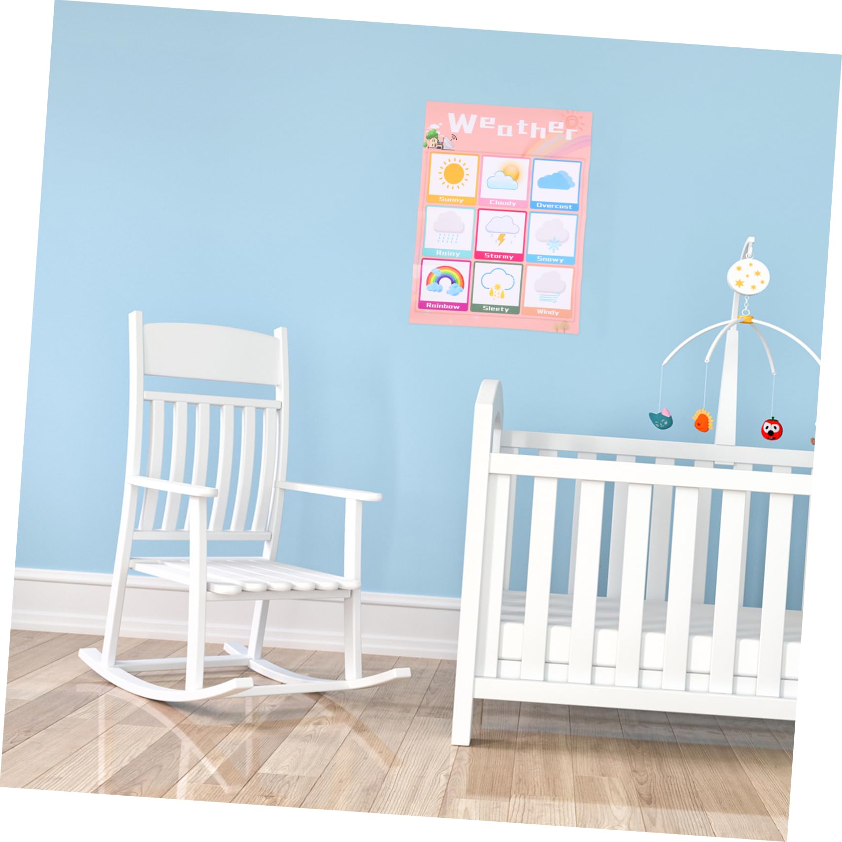 OSALADI Tableau Éducatif Suspendu en Anglais pour Garçon et Filles Colle Pp au Dos, Apprentissage Ludique, Léger et Petit, Chambre des Tout-petits Couleur Aléatoire Plusieurs styles