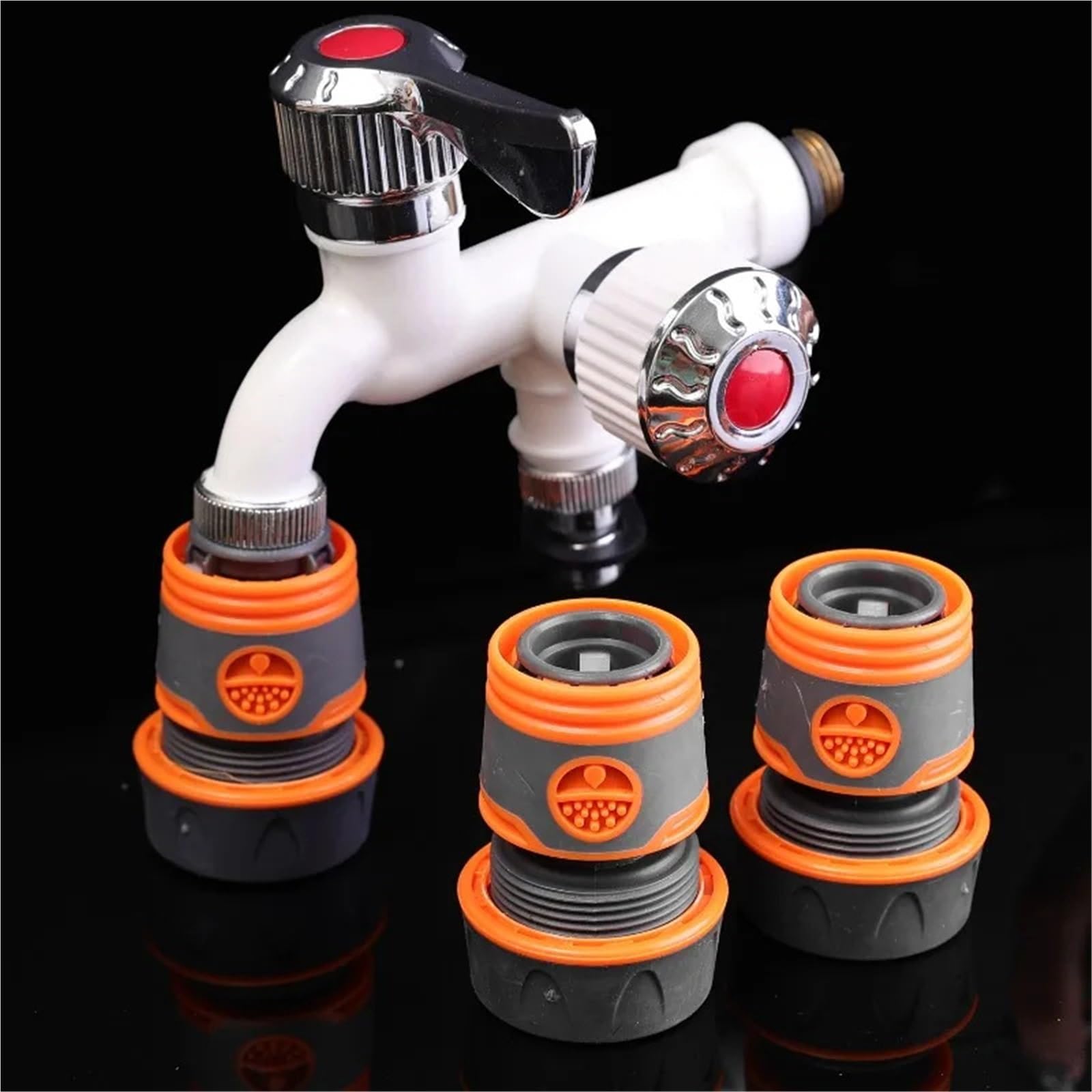 Adaptador Manguera Grifo Conector rápido de Manguera jardín | Conectores de tubería de agua de junta de conexión de extensor de grifo Accesorios de riego(6-point,12PCS)