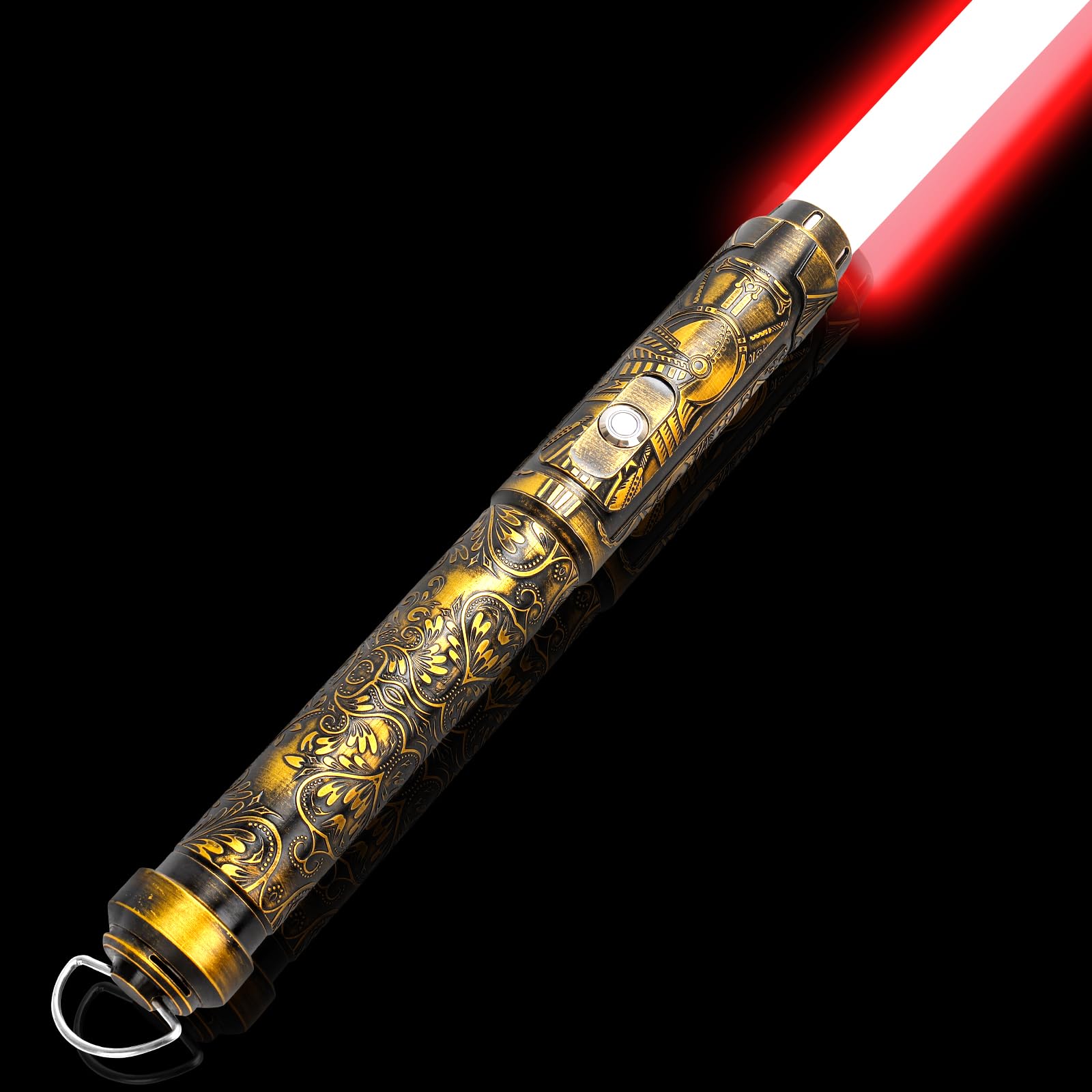 Borlvias Lightsaber Dueling Light Saber with 12 RGB Colors 16 Sound Fonts Smooth Swing Motion Control Force FX Lightsabers Cosplay Props(1 Pack, Gold)