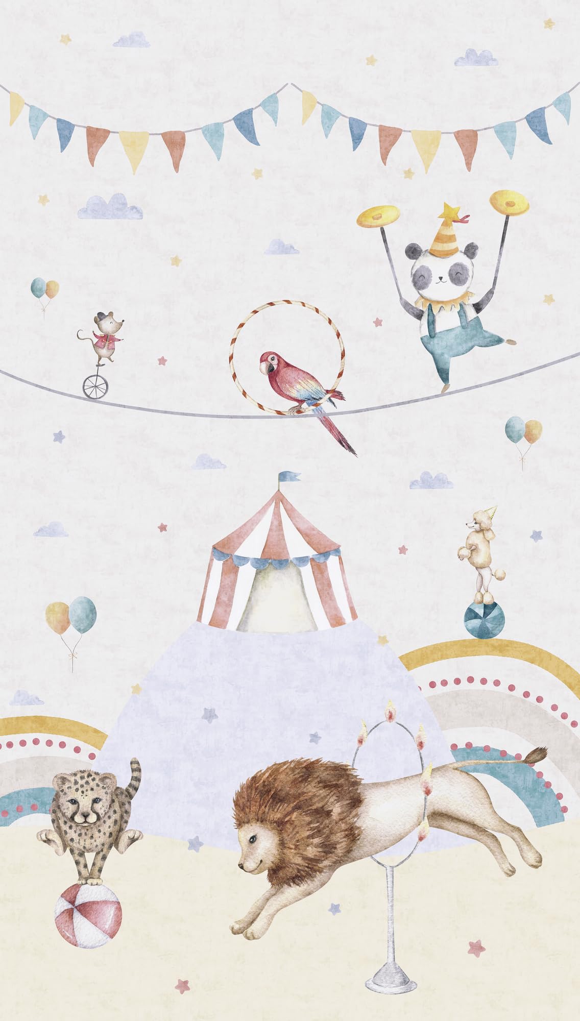 Papier peint cirque pour enfants A.S. Création pour créer une salle de jeux ludique