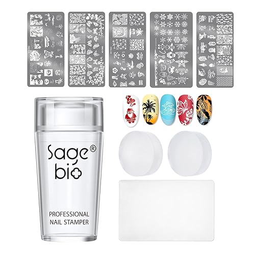 Estampador de uñas de silicona transparente para sellar uñas con raspador Cuerpo visible transparente DIY Manicura Herramienta de arte de uñas B