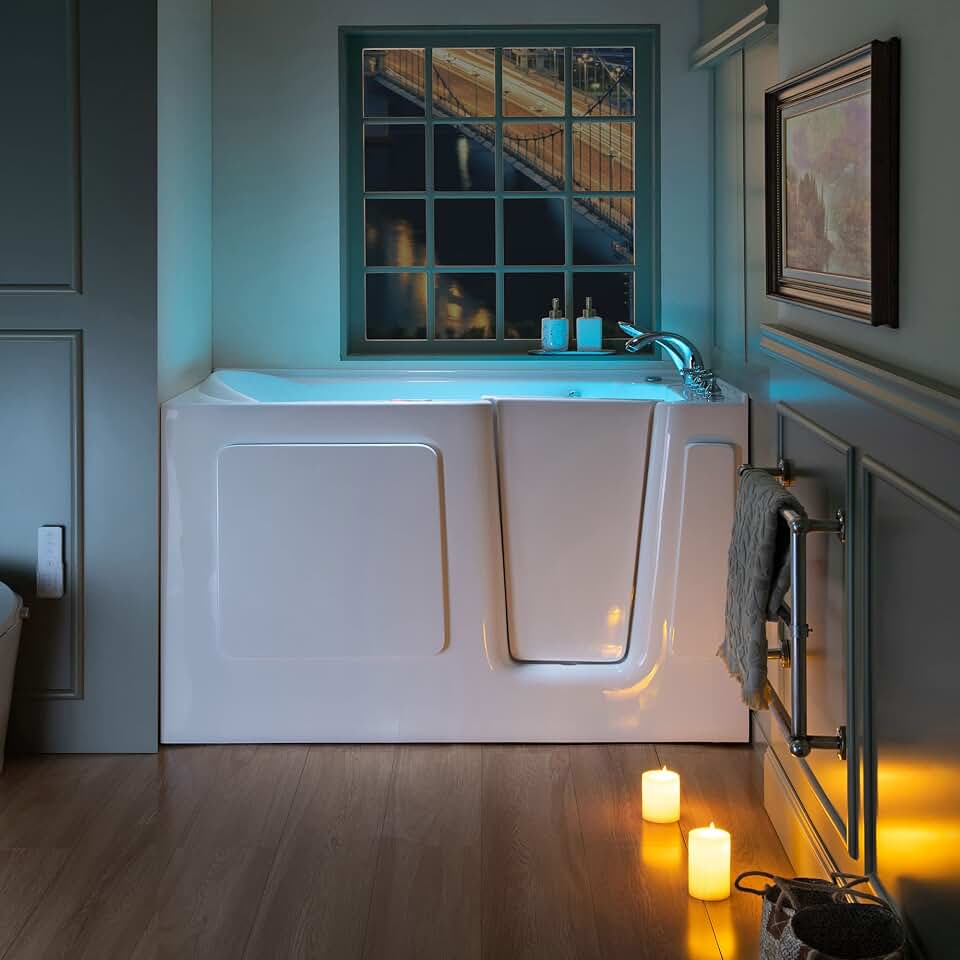 WOODBRIDGE 60" x 30" Walk-In Bathtub for Seniors, Wheelchair Accessible