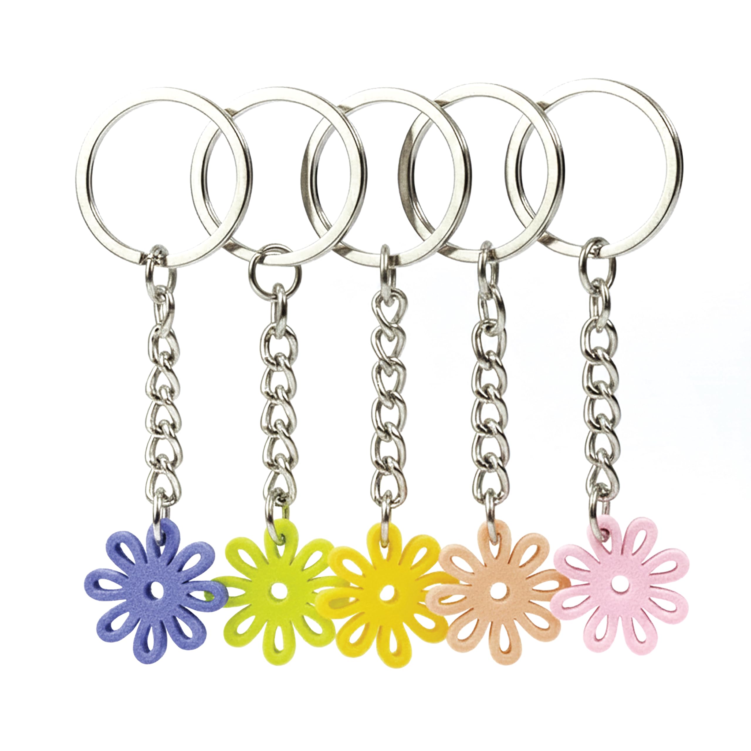 – Flower Keyring Set of 5 | Cute Keychains for Men & Women | Stylish Bag Charms & Key Holders | Unique Gifting Idea for Friends & Couples-image-28