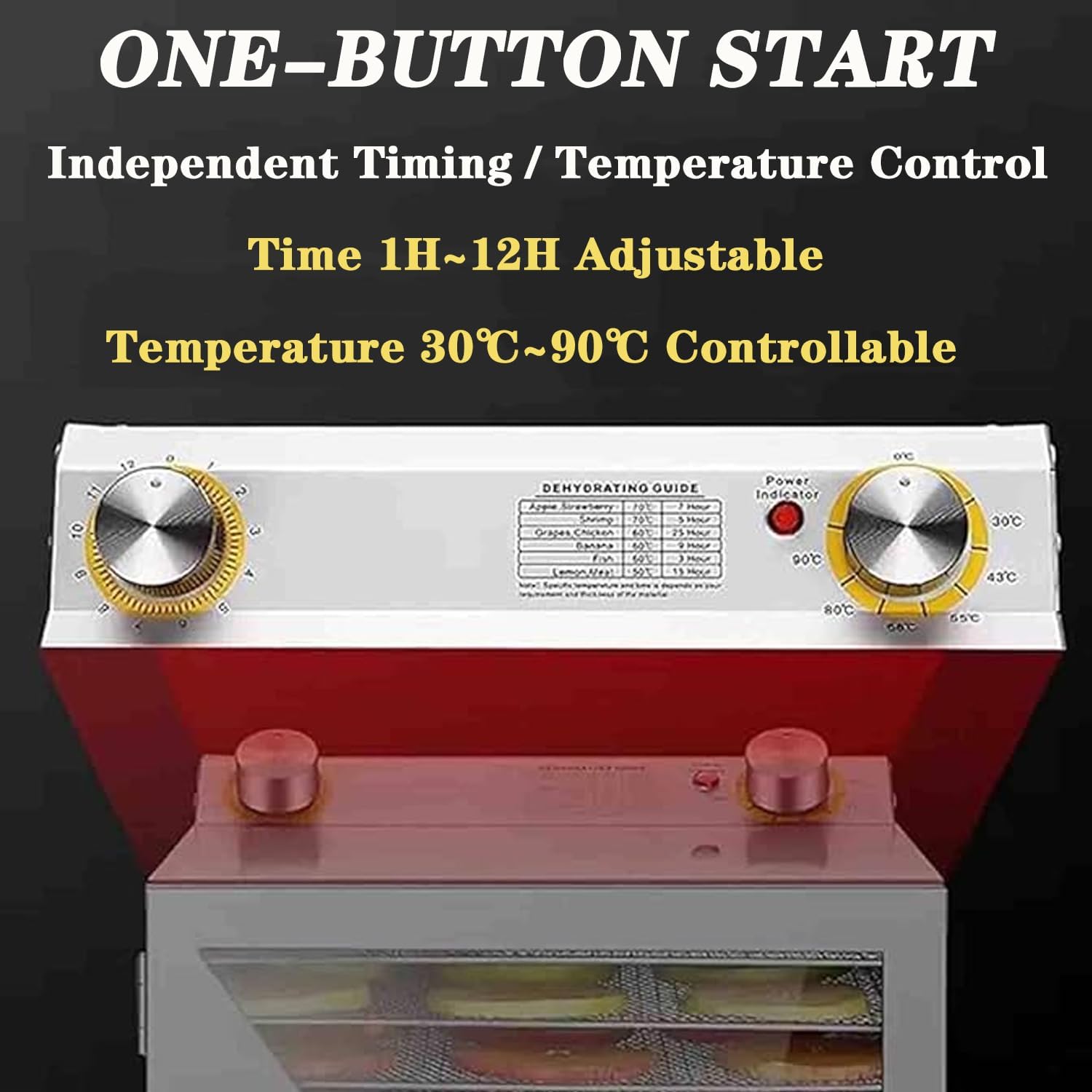 Food Dehydrator Machine, Commercial Freeze Dryer with 6/8/12/18 Tray, Adjustable Timer & Temperature Control, Stainless Steel Fruit Dryer for Fruit/Vegetable/Meat,6 Layer