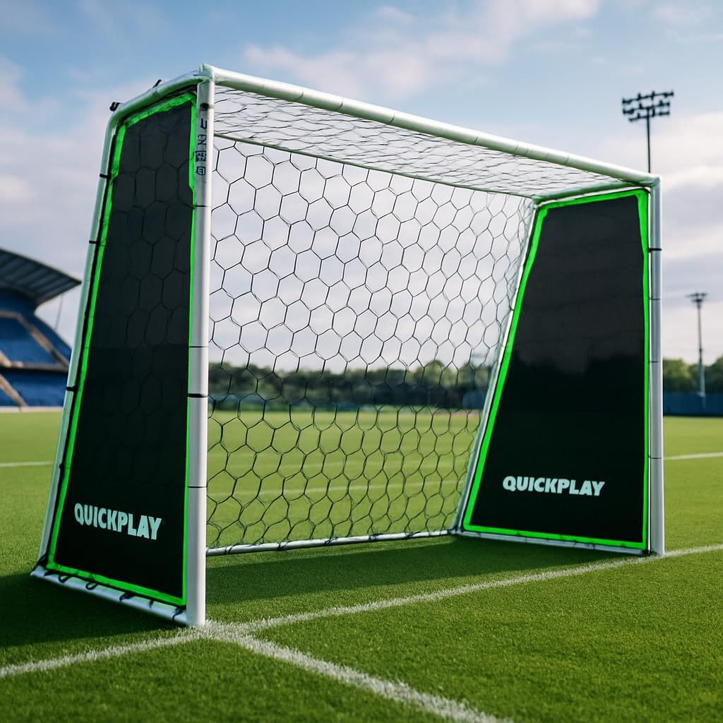 3-in-1 Soccer Rebounder, Goal Trainer, 7x5Ft Large Ultra-Responsive Football Rebound Net for Powerful, High Low Passing, Ball Control Practice, Solo or Team Training