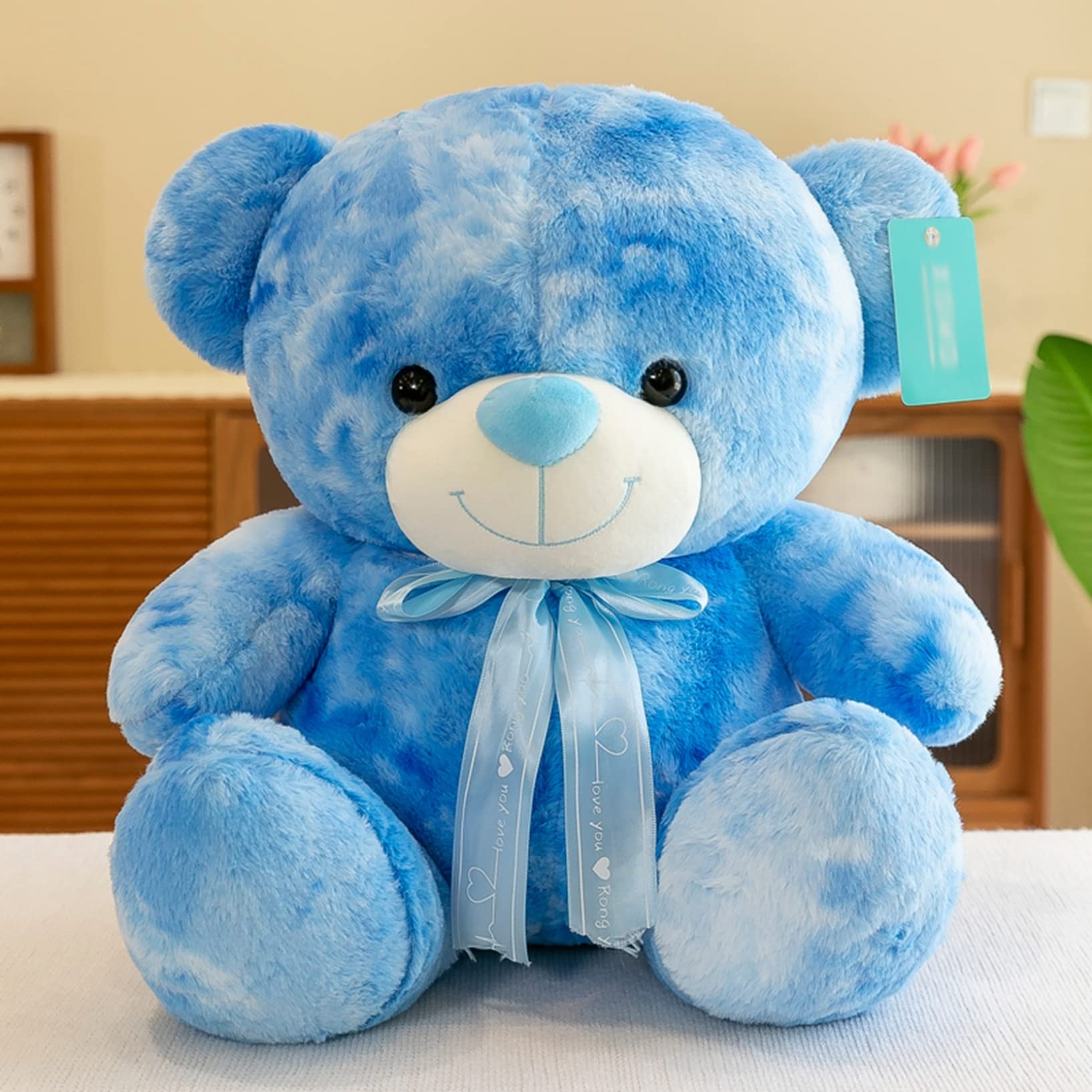 Amazon.co.jp: ぬいぐるみ テディベア ブルー 絞り染 くま おもちゃ