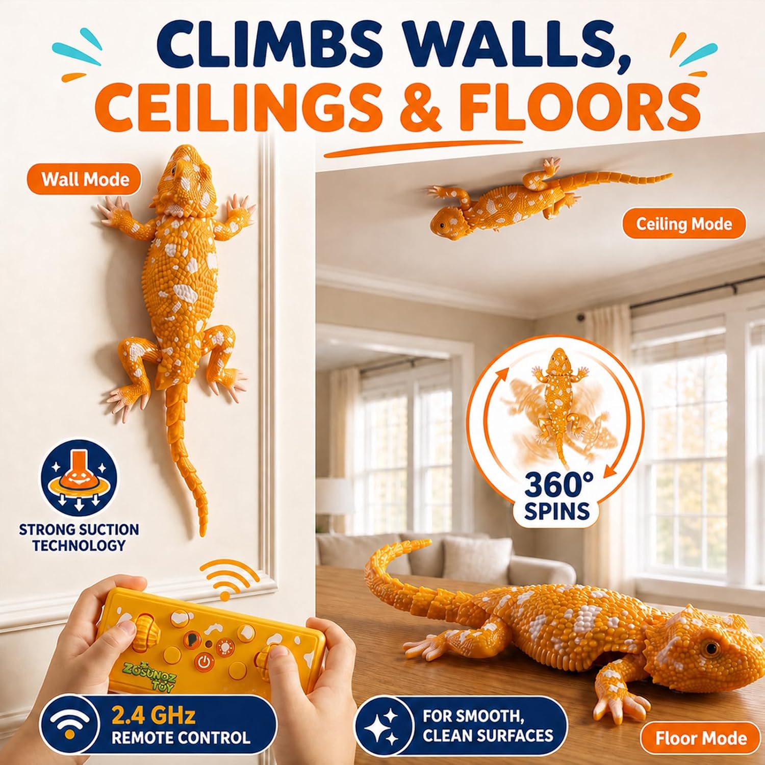 RC Wall Climbing Gecko, Perfect Birthday for Kids 3-12 image 4