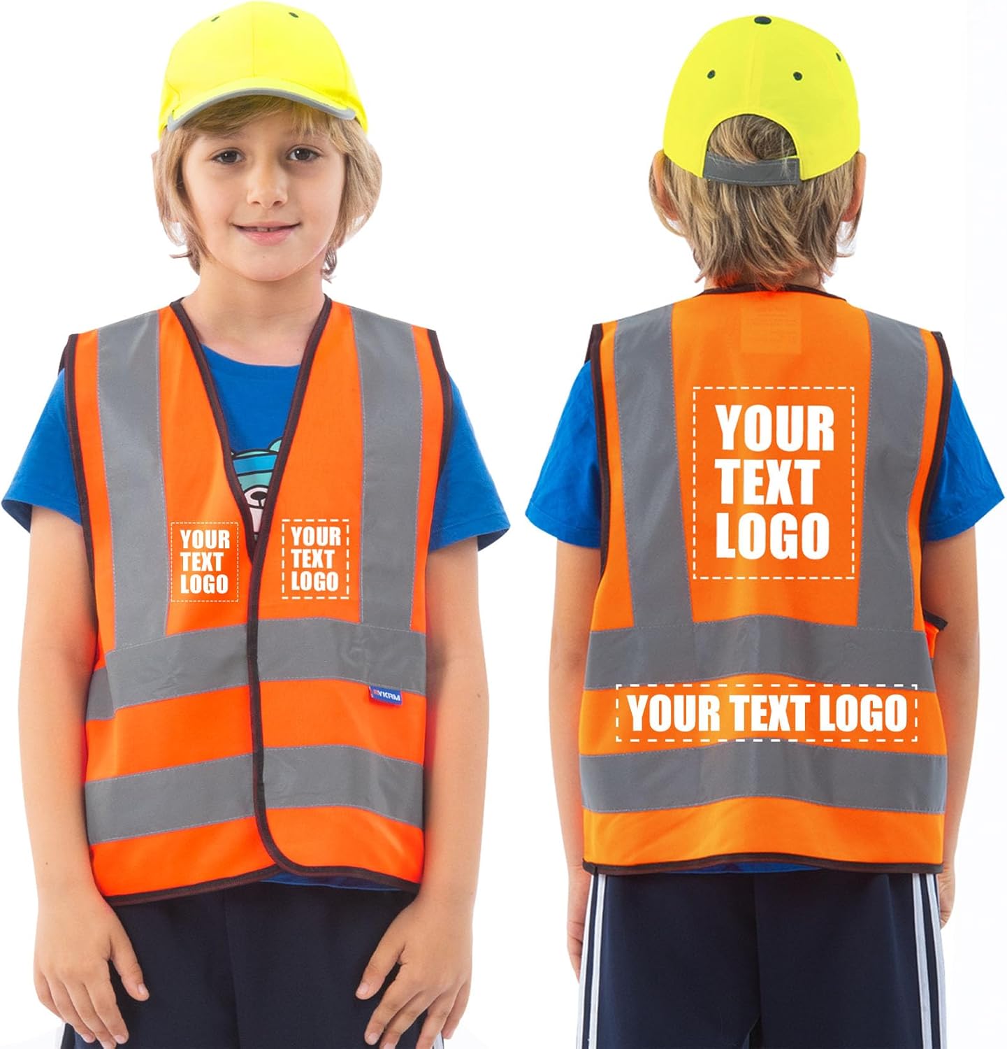 Custom Personalised Printed Kids High visibility viz vest hi vis viz reflective safety vest With logo