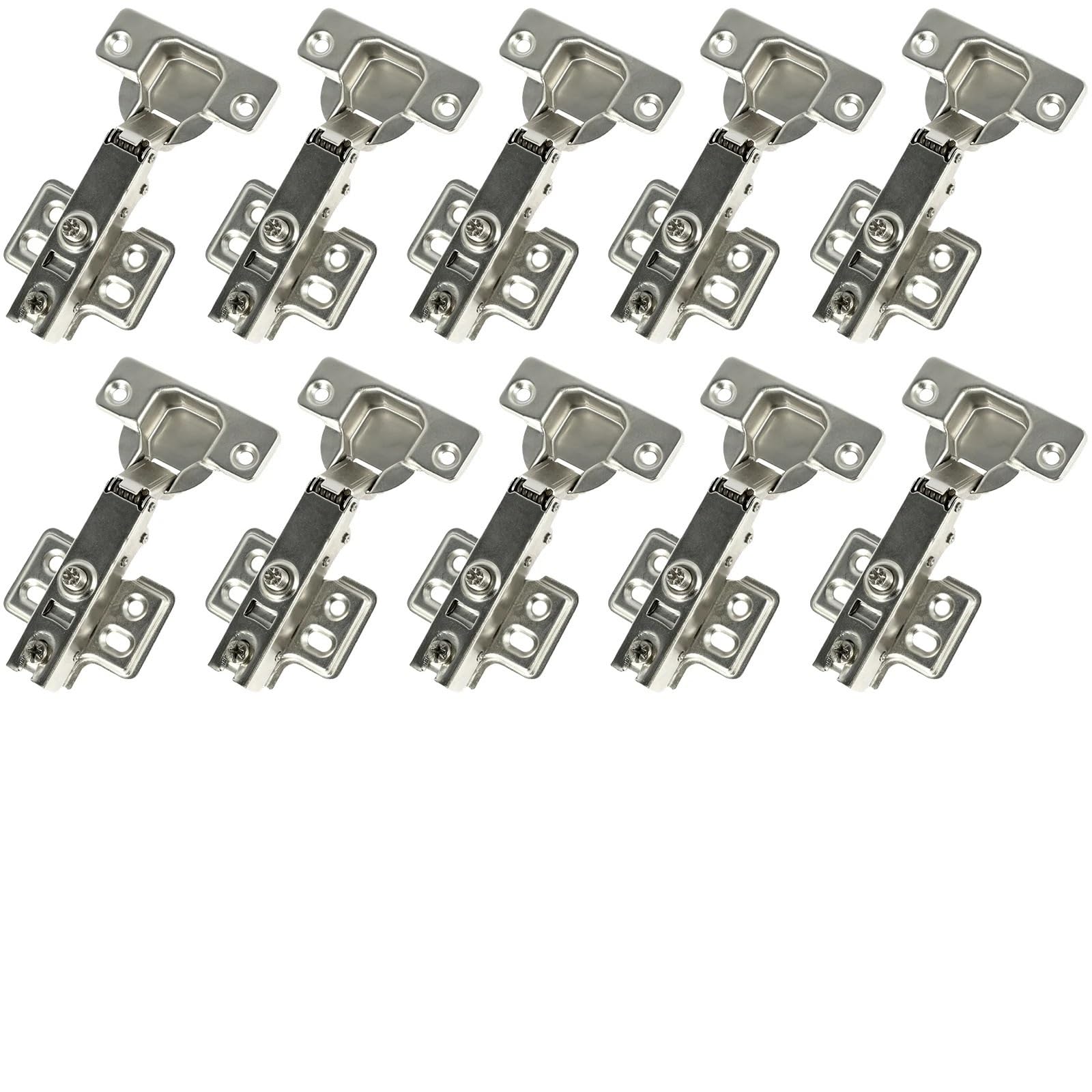 Charnières de porte d'armoire inox à amortisseur avec vis le lot de 10