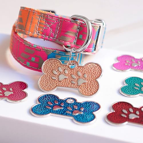 Miniatura 8 de Etiqueta de identificación de perro con pata de hueso grabada personalizada, etiqueta brillante de acero inoxidable para perros pequeños y cachorros